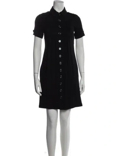 Pre-owned Burberry Wool Mini Dress In Black