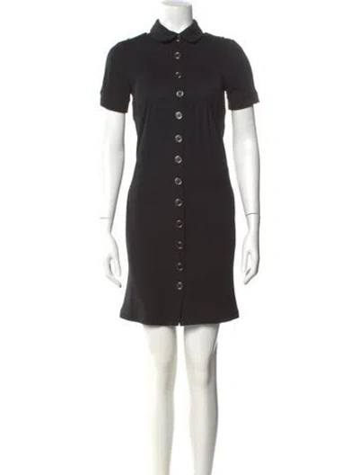 Pre-owned Burberry Wool Mini Dress In Black