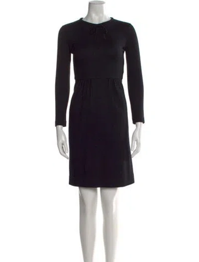 Pre-owned Burberry Wool Mini Dress In Black