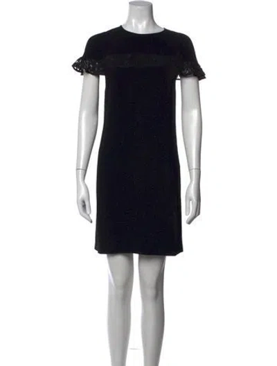 Pre-owned Burberry Wool Mini Dress In Black