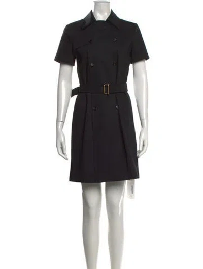 Pre-owned Burberry Wool Mini Dress In Black