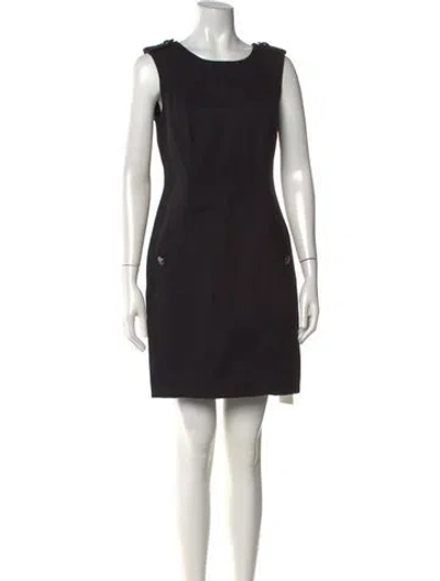 Pre-owned Burberry Wool Mini Dress In Black
