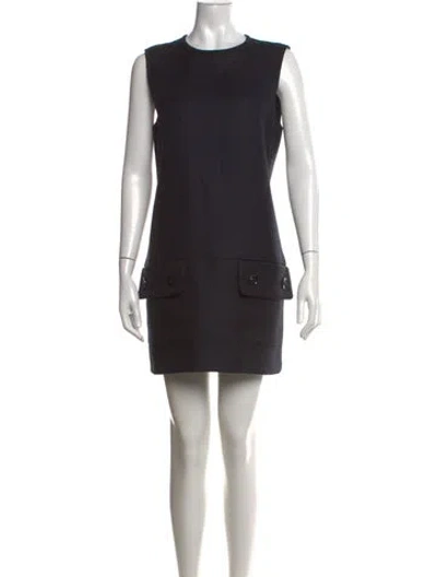 Pre-owned Burberry Wool Mini Dress In Black