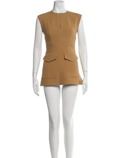 Pre-owned Burberry Wool Mini Dress In Brown