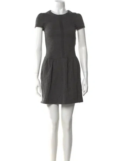 Pre-owned Burberry Wool Mini Dress In Gray