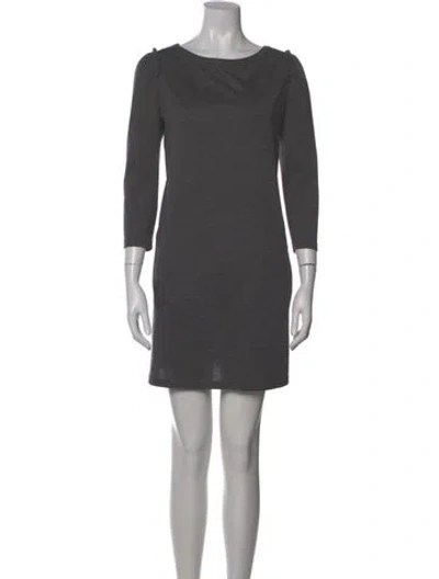 Pre-owned Burberry Wool Mini Dress In Gray