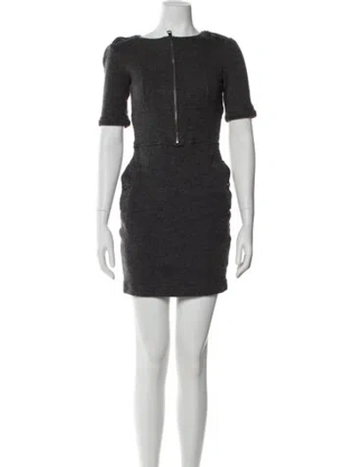 Pre-owned Burberry Wool Mini Dress In Gray