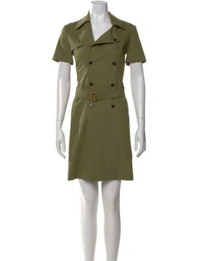 Pre-owned Burberry Wool Mini Dress In Green