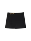 Burberry Mini Wool Skirt With Horse Clip In Black