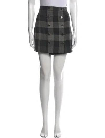 Pre-owned Burberry Wool Mini Skirt In Black