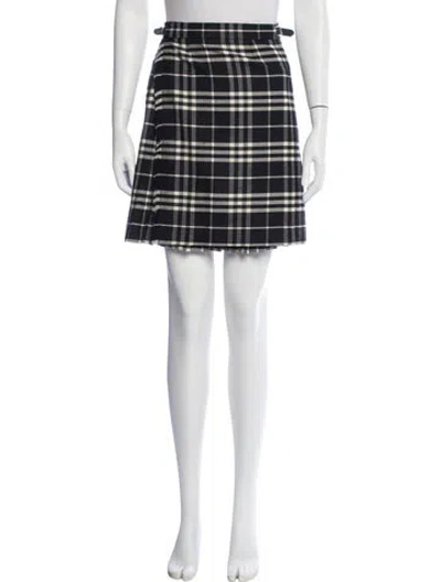 Pre-owned Burberry Wool Mini Skirt In Black