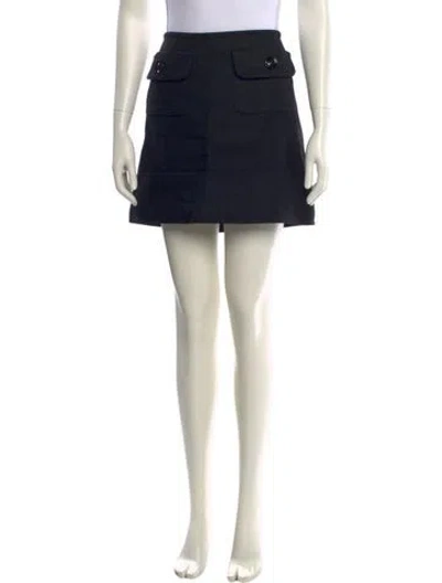 Pre-owned Burberry Wool Mini Skirt In Black