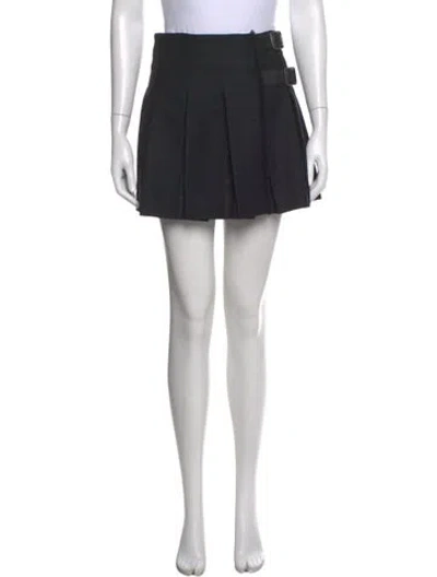 Pre-owned Burberry Wool Mini Skirt In Black