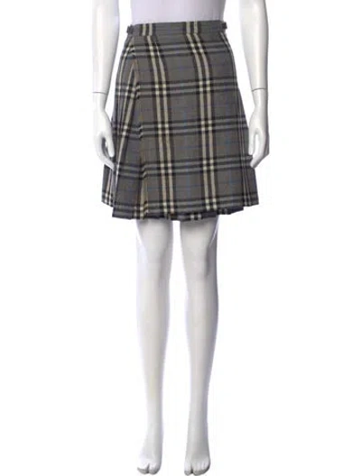 Pre-owned Burberry Wool Mini Skirt In Black