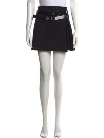 Pre-owned Burberry Wool Mini Skirt In Black