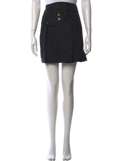 Pre-owned Burberry Wool Mini Skirt In Black