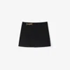 Burberry Mini Wool Skirt With Horse Clip In Black