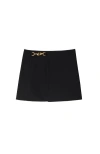 Burberry Mini Wool Skirt With Horse Clip In Black