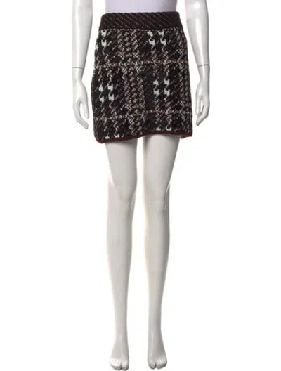 Pre-owned Burberry Wool Mini Skirt In Black/purple