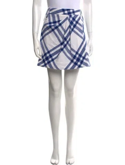 Pre-owned Burberry Wool Mini Skirt In Blue