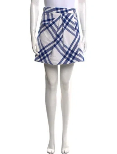 Pre-owned Burberry Wool Mini Skirt In Blue