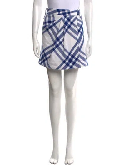 Pre-owned Burberry Wool Mini Skirt In Blue