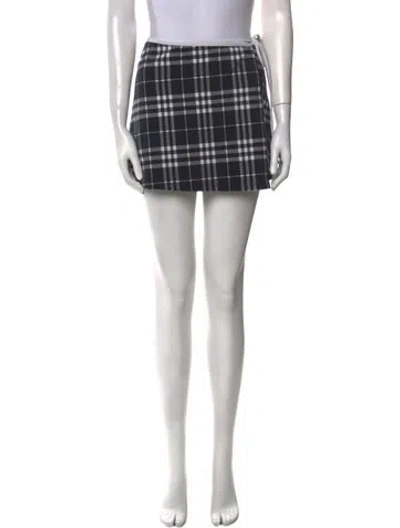 Pre-owned Burberry Wool Mini Skirt In Blue
