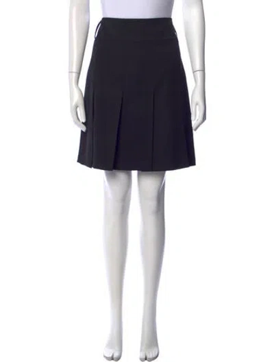 Pre-owned Burberry Wool Mini Skirt In Blue