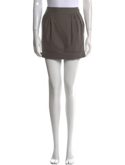 Pre-owned Burberry Wool Mini Skirt In Brown