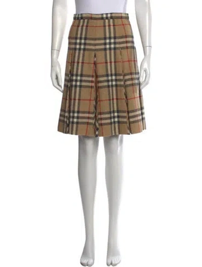 Pre-owned Burberry Wool Mini Skirt In Brown