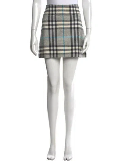 Pre-owned Burberry Wool Mini Skirt In Brown