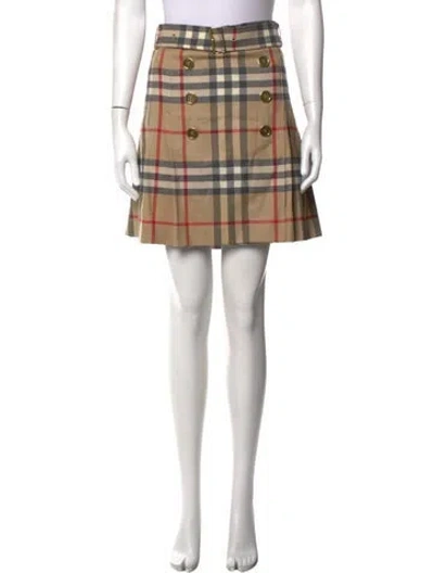 Pre-owned Burberry Wool Mini Skirt In Brown