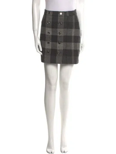 Pre-owned Burberry Wool Mini Skirt In Gray