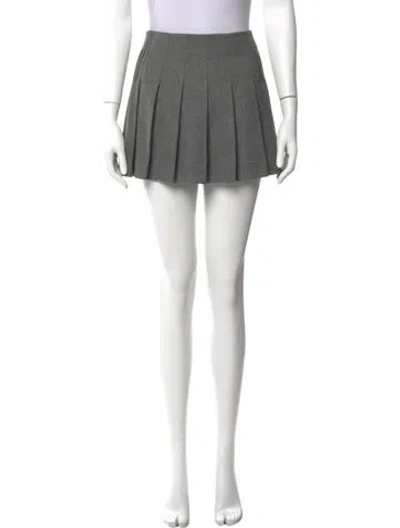 Pre-owned Burberry Wool Mini Skirt In Gray