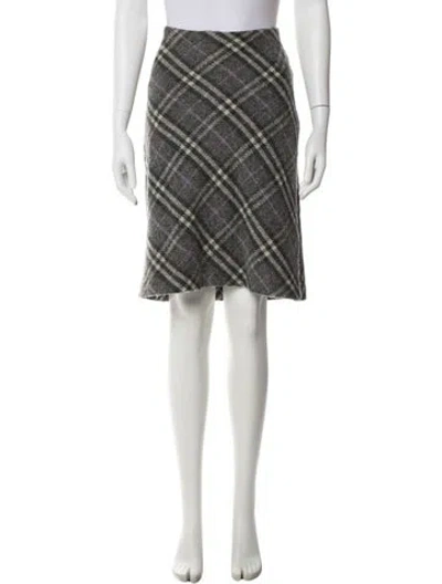 Pre-owned Burberry Wool Mini Skirt In Gray