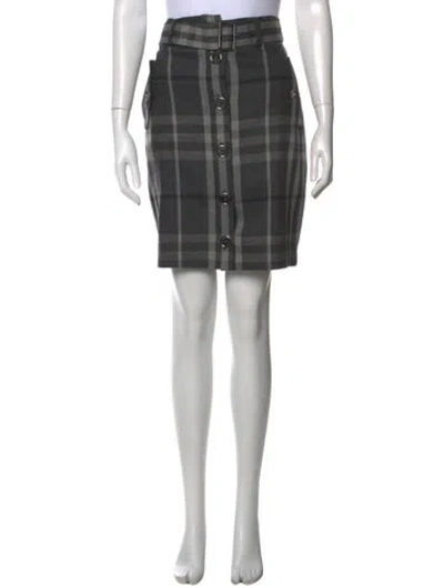 Pre-owned Burberry Wool Mini Skirt In Gray