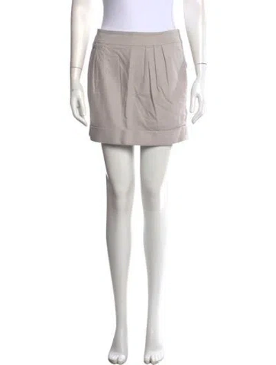 Pre-owned Burberry Wool Mini Skirt In Gray