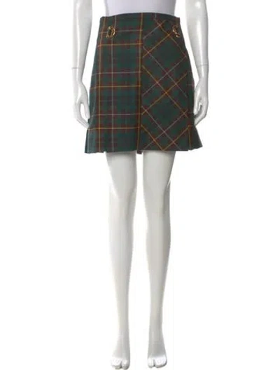 Pre-owned Burberry Wool Mini Skirt In Green