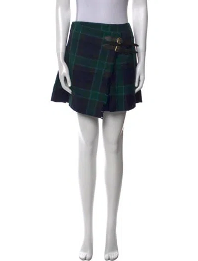 Pre-owned Burberry Wool Mini Skirt In Multi