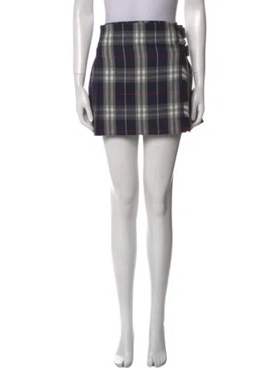 Pre-owned Burberry Wool Mini Skirt In Multi