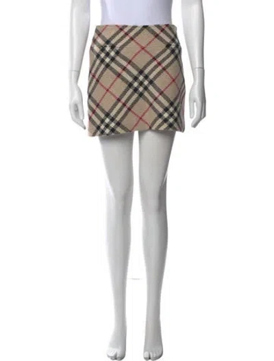 Pre-owned Burberry Wool Mini Skirt In Multi