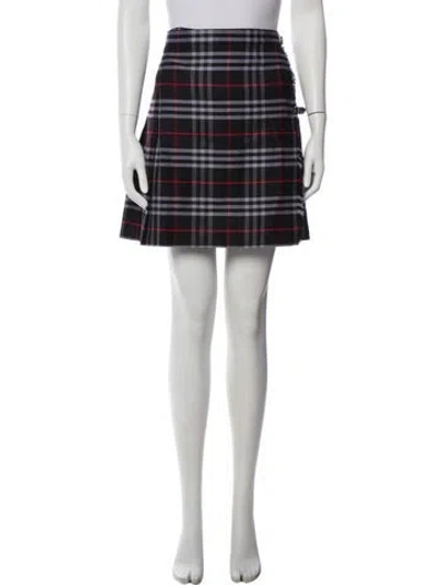 Pre-owned Burberry Wool Mini Skirt In Multi