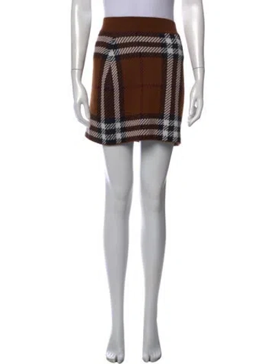 Pre-owned Burberry Wool Mini Skirt In Multi