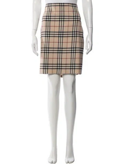 Pre-owned Burberry Wool Mini Skirt In Multi