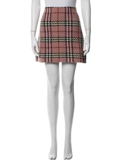 Pre-owned Burberry Wool Mini Skirt In Multicolor