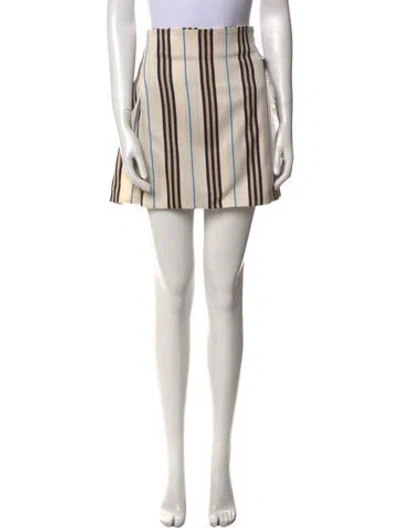 Pre-owned Burberry Wool Mini Skirt In Neutral