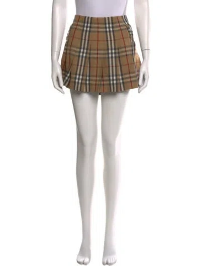 Pre-owned Burberry Wool Mini Skirt In Neutral
