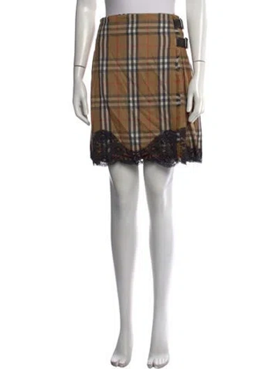 Pre-owned Burberry Wool Mini Skirt In Neutral