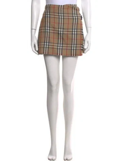 Pre-owned Burberry Wool Mini Skirt In Neutral
