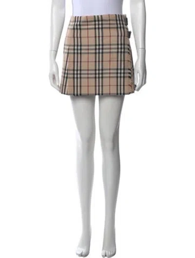 Pre-owned Burberry Wool Mini Skirt In Neutral